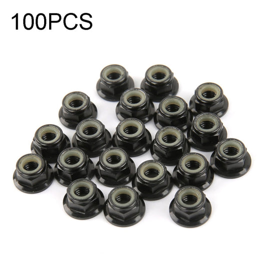 100 PCS iFlight M5 CW 6061 Aluminum Motor Screw Nuts Nylon Insert Self Lock Flange Nut for RC FPV Racing Drone Motor, M5 CW 6061(Black), M5 CW 6061(Red)