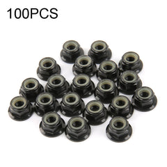 100 PCS iFlight M5 CW 6061 Aluminum Motor Screw Nuts Nylon Insert Self Lock Flange Nut for RC FPV Racing Drone Motor, M5 CW 6061(Black), M5 CW 6061(Red)