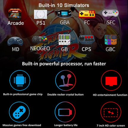 Powkiddy X12 Plus Retro Classic Games Handheld Game Console with 7 inch HD Screen & 16GB Memory, Support MP4 / E-book, X12 Plus