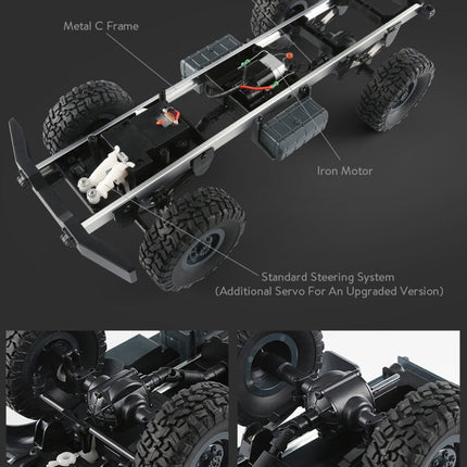 JJR/C Q60 Transporter-1 Full Body 1:16 Mini 2.4GHz RC 6WD Tracked Off-Road Military Truck Car Toy
