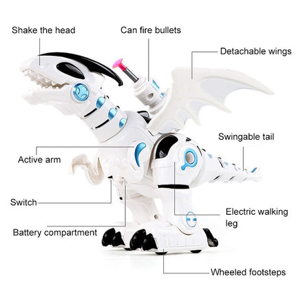 Electric Mechanical Fighting Dinosaur Children Dinosaur Model Toy, Support Walking & Lighting & Sound & Launch Soft Bullet