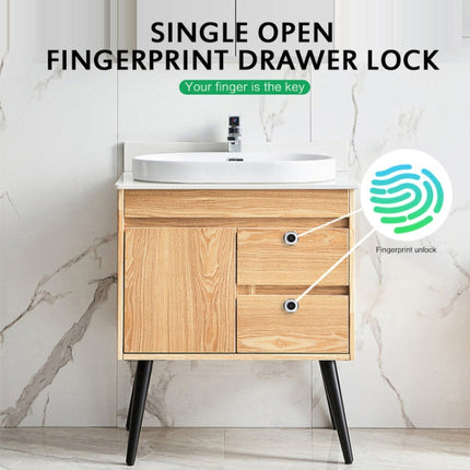 T22F Micro USB Charging Zinc Alloy Smart Bilateral Open Fingerprint Drawer Lock File Cabinet Lock, Bilateral Open Fingerprint