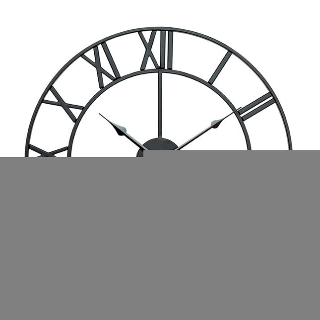 40cm Retro Living Room Iron Round Roman Numeral Mute Decorative Wall Clock, 40cm