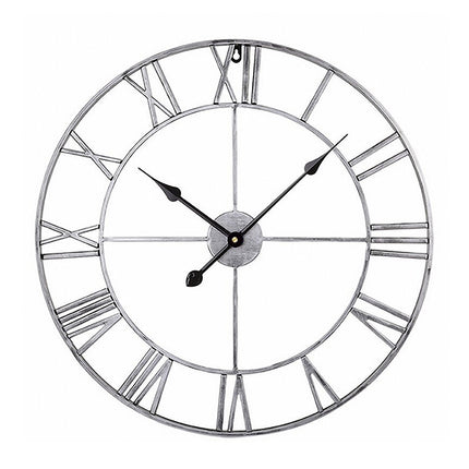 40cm Retro Living Room Iron Round Roman Numeral Mute Decorative Wall Clock, 40cm