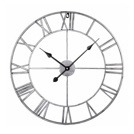 40cm Retro Living Room Iron Round Roman Numeral Mute Decorative Wall Clock, 40cm