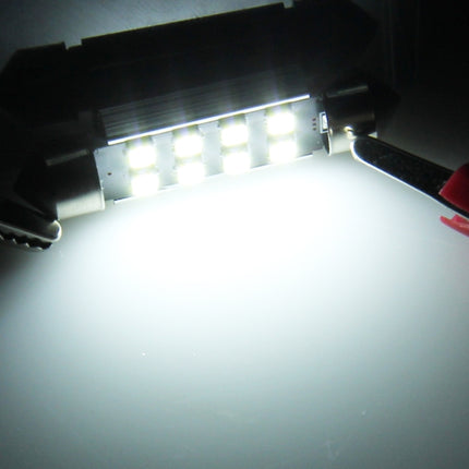 2 PCS 39mm Festoon 3W 300LM White Light 8 LED 3528 SMD Canbus Error-Free Car Reading Lamps, DC 12, 39mm