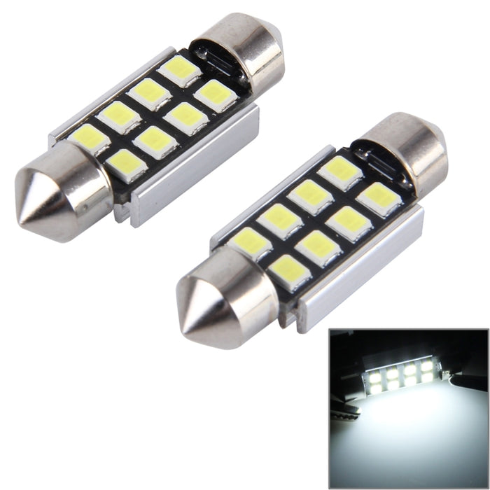 2 PCS 41mm Festoon 3W 300LM White Light 8 LED 3528 SMD Canbus Error-Free Car Reading Lamps,  DC 12, 41mm