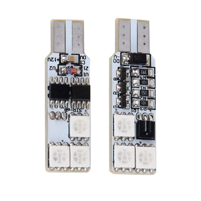 2 PCS Colorful 36MM T10 Port Remote Control Car Dome Lamp LED Reading Light with 6 LED Lights, 36MM 6 LED Lights