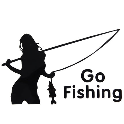 Beauty Go Fishing Styling Reflective Car Sticker, Size: 14cm x 8.5cm