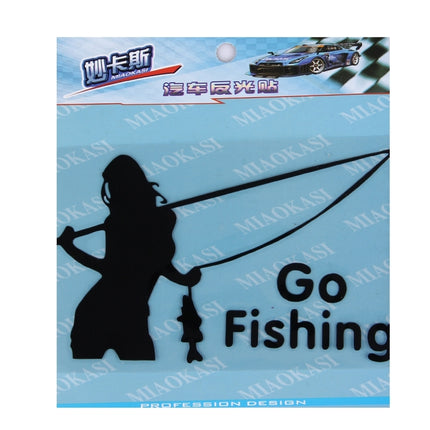 Beauty Go Fishing Styling Reflective Car Sticker, Size: 14cm x 8.5cm, Styling Reflective 2, Fishing Styling 2