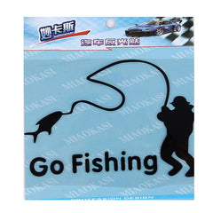 10 PCS Go Fishing Styling Reflective Car Sticker, Size: 14cm x 9.5cm