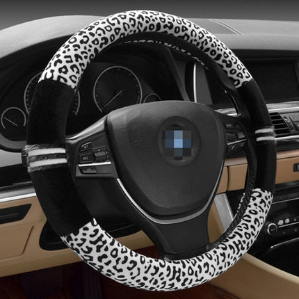 Leopard Grain Steering Wheel Cover, Adaptation Steering Wheel Diameter: 37-38 cm, 37-38cm Beige, 37-38cm Coffee, 37-38cm Magenta, 37-38cm Black
