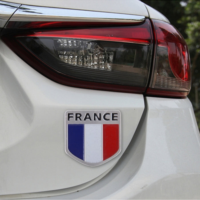 Shield Shape Metal Car Badge Decorative Sticker, Size: Small, French Flag, Italy Flag 2, Italy Flag 1