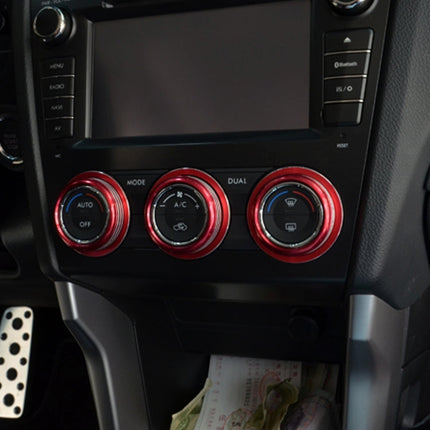 3 PCS Car Aluminum Air Conditioner Knob Case For Subaru, For Subaru(Silver), For Subaru(Black), For Subaru(Blue), For Subaru(Red)