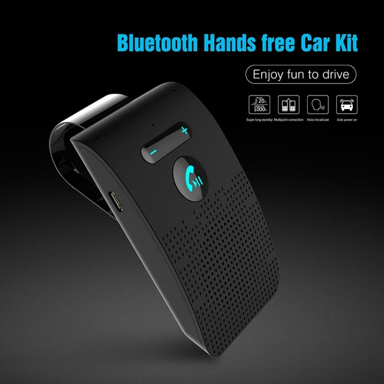 SP09 Multipoint Wireless Bluetooth V4.2 Handsfree Car Kit Speaker Speakerphone, Support Voice Readout & Vibration Sensor