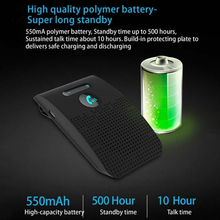 SP09 Multipoint Wireless Bluetooth V4.2 Handsfree Car Kit Speaker Speakerphone, Support Voice Readout & Vibration Sensor