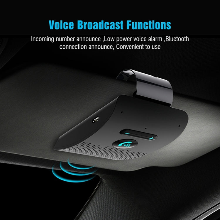 SP09 Multipoint Wireless Bluetooth V4.2 Handsfree Car Kit Speaker Speakerphone, Support Voice Readout & Vibration Sensor