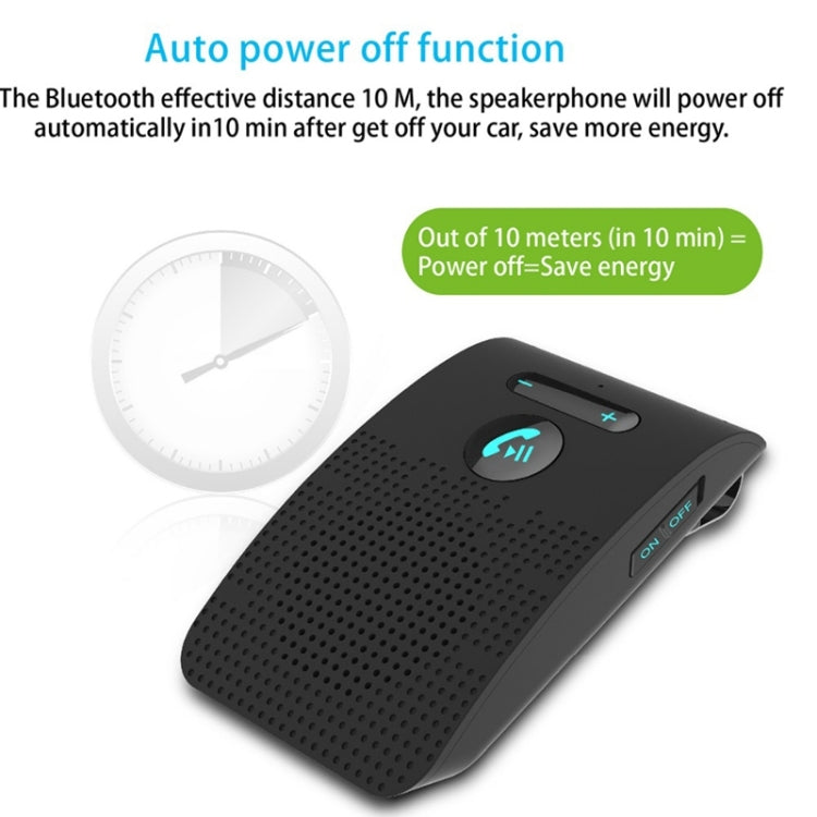 SP09 Multipoint Wireless Bluetooth V4.2 Handsfree Car Kit Speaker Speakerphone, Support Voice Readout & Vibration Sensor