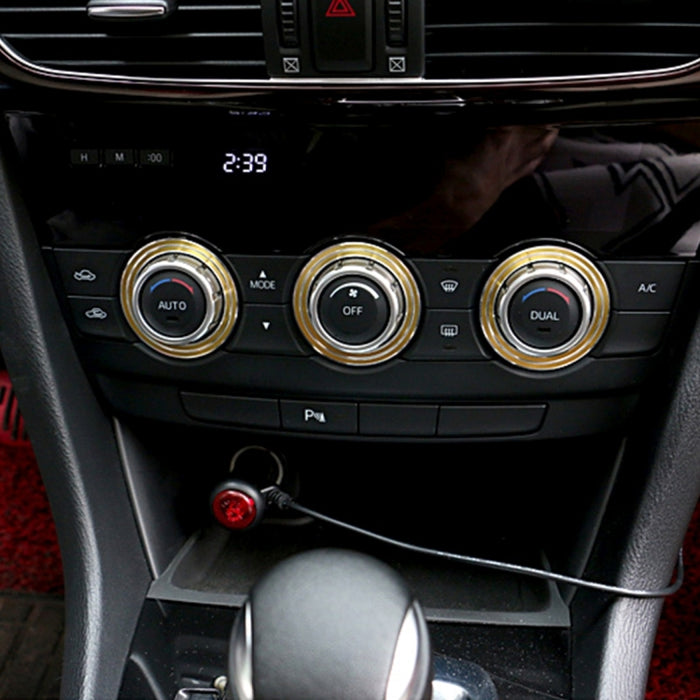 3 PCS Car Aluminum Air Conditioner Knob Case For ATENZA, For ATENZA(Red), For ATENZA(Silver), For ATENZA(Gold), For ATENZA(Blue)