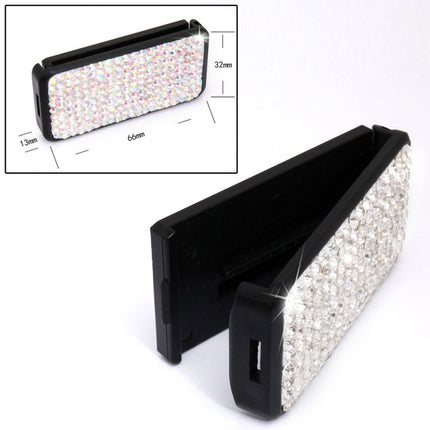 Car Seat Belts Crystal Clip Fixer Tightening Regulator, Crystal Black