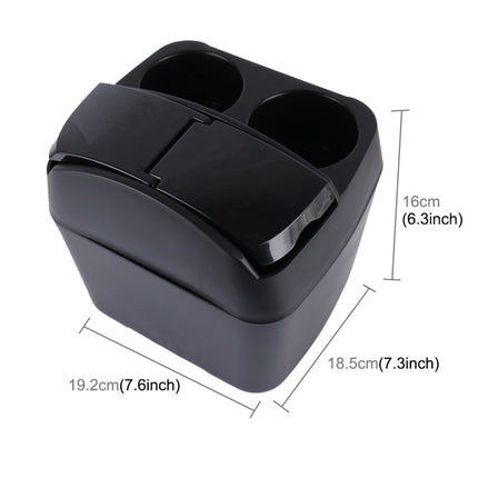 SHUNWEI SD-1605 Multifunction 3 in 1 Car Cup Holder Drink Bottle Can Garbage Can Portable Vehicle Trash Can Bin Rubbish Bin Organizer, SD-1605 Black, SD-1605 Khaki