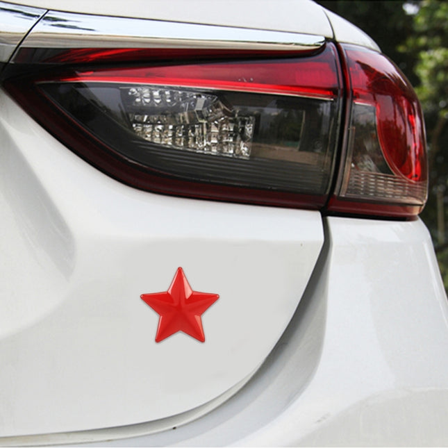 Star Pattern Car Metal Body Decorative Sticker, Star Pattern (Red), Star Pattern (Silver)