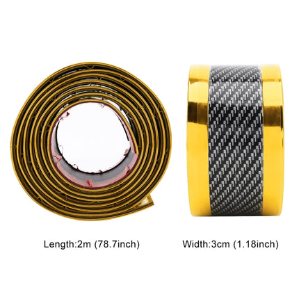 Universal Electroplate Carbon Fibre Car Door Threshold Decoration Strip Decorative Sticker, Size : 3CM x 2M, 3CM x 2M (Gold), 3CM x 2M (Red), 3CM x 2M (Silver)