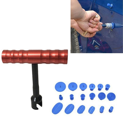 19 in 1 Auto Repair Body Tool Kit Paintless Dent Repair Hail Removal Small Red T Bar Slide Hammer Dent Repair Tool Kit, 19 in 1 Small Red T Bar