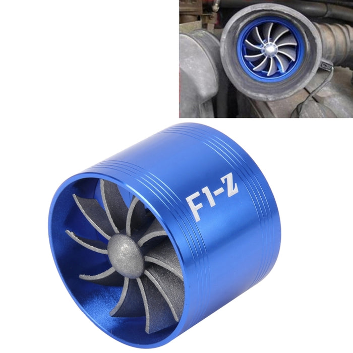 Car Stainless Universal Supercharger F1-Z Single Side Turbine Air Intake Fuel Saver Turbo Turboing Charger Fan Set kit, Single Side