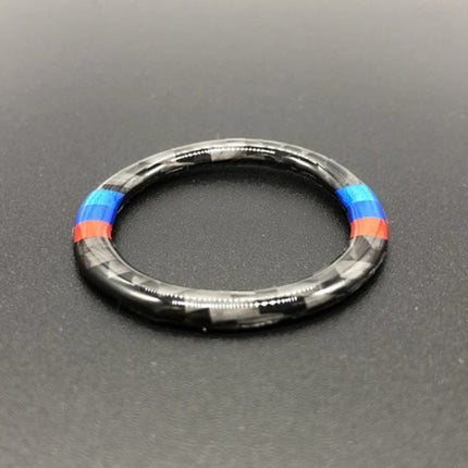 Car Carbon Fiber Soft Panel Engine Start Key Push Button Ring Trim Decorative Sticker for BMW E90 / E92 / E93  2005-2012, Soft  Ring Trim Decorative Sticker