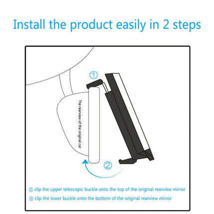 SHUNWEI Large Car Three-Fold Curve Surface Rear View Mirror Reverse Wide Angle Adjustable Angle Auxiliary Blind Area Retroreflector Reversing Wide-angle Lens, SD-2411