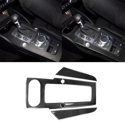 3 PCS Car Carbon Fiber Gear Panel Decorative Sticker for Audi A3, Left Driving, Gear Panel, Left Driving