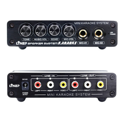 A933 Mini Karaoke Machine System Sound Mixer Amplifier for PC / TV / Mobile Phones, Support RCA in / 2 Channel Mic in, A933