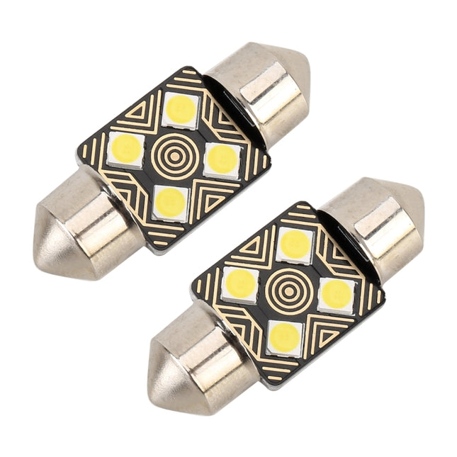 2 PCS 31mm DC12V / 1.5W / 6000K / 110LM 4LEDs SMD-3030 Car Reading Lamp Dome Light, with Decoder, 31mm