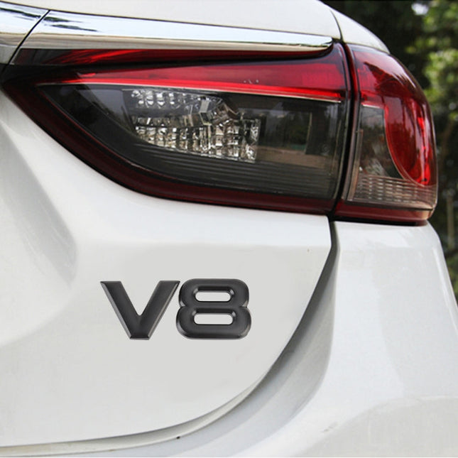 V8 Separate Shape Car Metal Body Decorative Sticker, V8 Separate Shape
