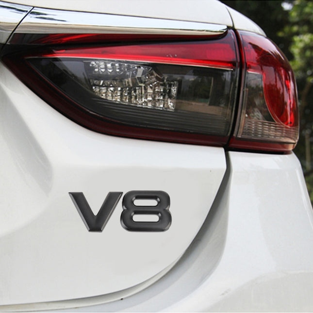 V8 Separate Shape Car Metal Body Decorative Sticker, V8 Separate Shape