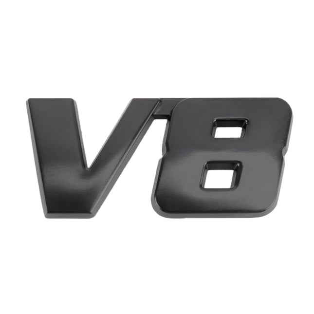 V8 Connect Shape Car Metal Body Decorative Sticker, Size : S, V8 Connect Shape, Size : S (Black)