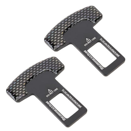2 in 1 Car Carbon Fibre Safety Seat Belt Buckle Clip, Seat Belt Buckle Clip