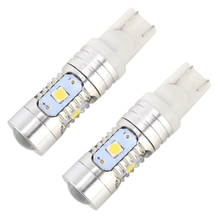 2 PCS T10 / W5W / 168 / 194 DC12V / 4.5W / 6000K / 360LM 6LEDs SMD-3030 Car Clearance Light, with Projector Lens Light, 6LEDs SMD-3030 , with Projector Lens Light