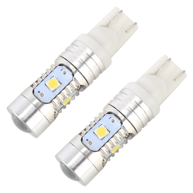 2 PCS T10 / W5W / 168 / 194 DC12V / 4.5W / 6000K / 360LM 6LEDs SMD-3030 Car Clearance Light, with Projector Lens Light, 6LEDs SMD-3030 , with Projector Lens Light
