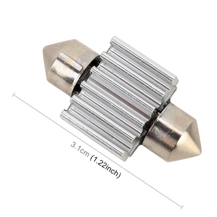 10 PCS 31mm DC12V / 2W / 7000K / 80LM 4LEDs SMD-5050 Car Reading Lamp