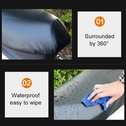 Waterproof Motorcycle Black Leather Seat Cover Prevent Bask In Seat Scooter Cushion Protect, Size: L, Length: 55-60cm; Width: 25-35cm, Length: 55-60cm; Width: 25-35cm