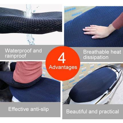Waterproof Motorcycle Sun Protection Heat Insulation Seat Cover Prevent Bask In Seat Scooter Cushion Protect, Size: XXL, Length: 86- 92cm; Width: 40-56cm, Size: XXL (Black Red), Size: XXL (Black Blue), Size: XXL (Blue), Size: XXL (Black)