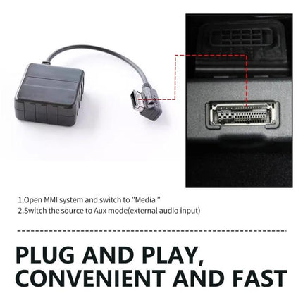 Car Wireless MMI 3G+ Bluetooth AUX Audio Cable Wiring Harness for Audi AMI / Volkswagen MDI, For Audi AMI / Volkswagen MDI