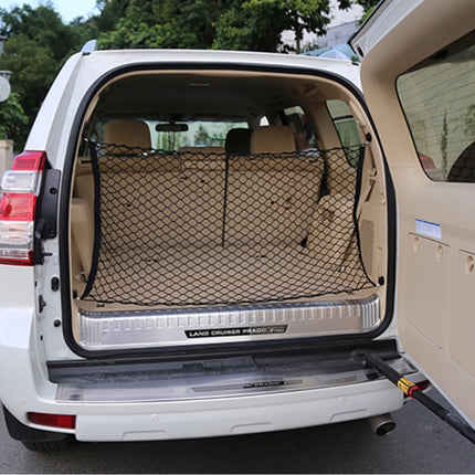 4 Hook Vehicle Universal Fit Trunk Mesh Cargo Storage Organizer Car Van SUV Back Item Net, Car Van SUV Back Item Net
