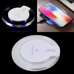 Safety Wireless and Limitless QI-standard Wireless Charger Fast Charging Charger with Micro USB Cable, Black+White, White