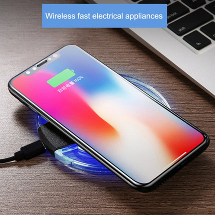 15W Safety Wireless and Limitless QI-standard Wireless Charger Fast Charging Charger with Micro USB Cable, Black+White