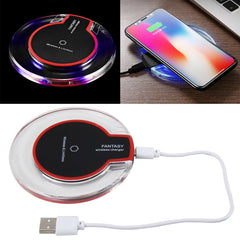 Safety Wireless and Limitless QI-standard Wireless Charger Fast Charging Charger with Micro USB Cable, Black+White, White