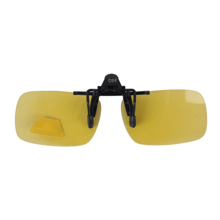 Polarized Clip-on Flip Up Plastic Clip Sunglasses Lenses Glasses Unbreakable Driving Fishing Outdoor Sport, Brown, Dark Green, Yellow