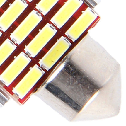 2 PCS DC 12V 6W 41MM Bicuspid Car Door Lamps Registration Mark light Dashboard Dome Door Lights LED Reading Lamp with 33 LED SMD 3014 Lights White, 41MM
